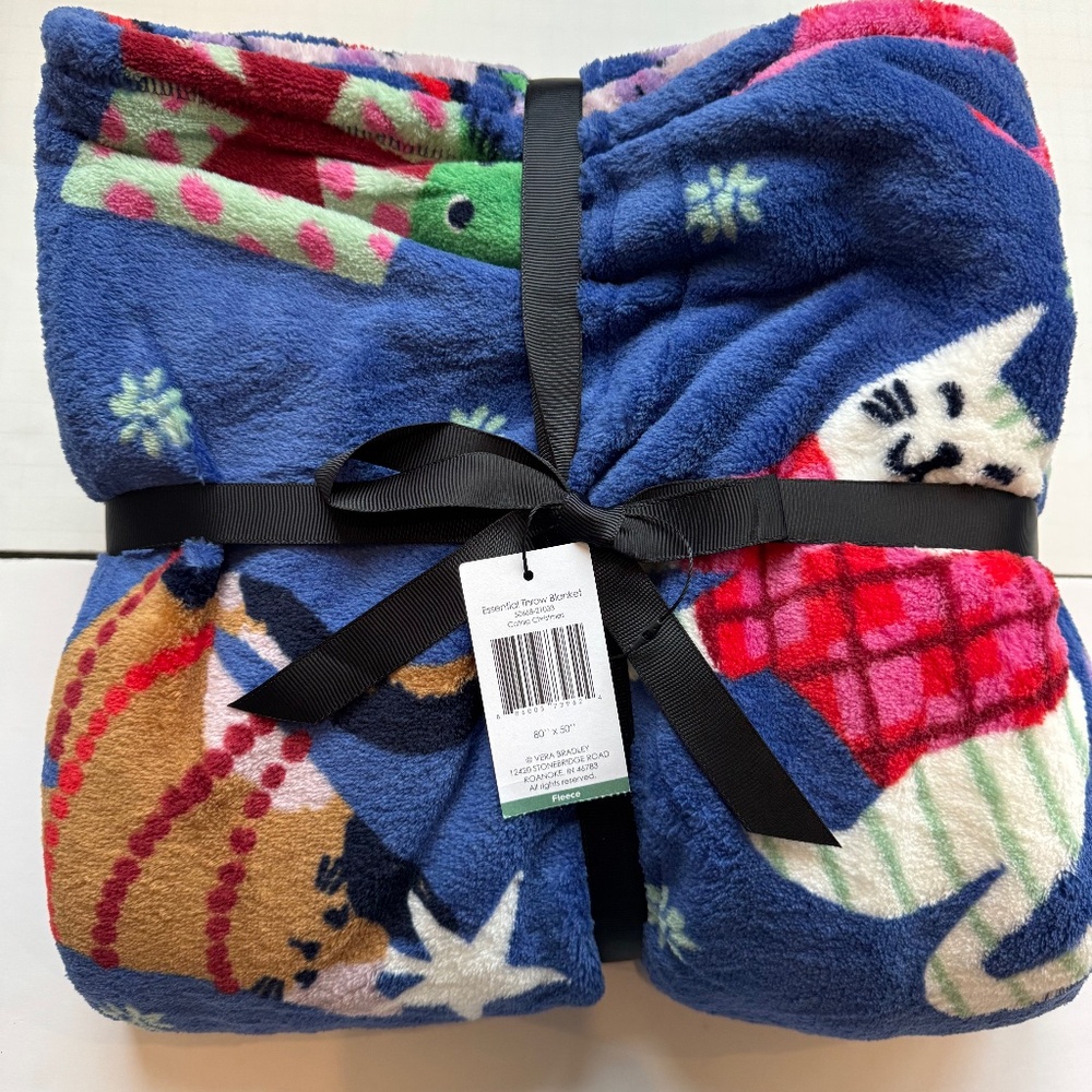 NWT Vera Bradley Cat Christmas Blanket
